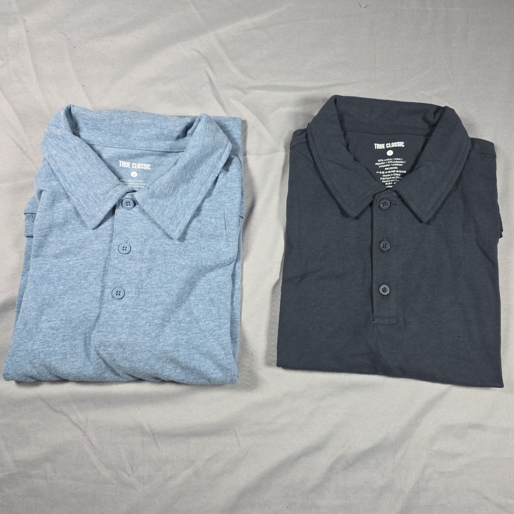 True Classic Polo Small (2 pack) Heathered Blue, Navy